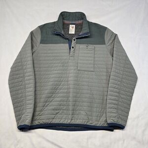Relwen Windzip Popover Pullover Green Quilted Snap Zip Jacket Mens L